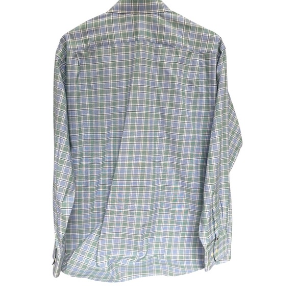 Tommy Hilfiger Men’s 2XL Blue/Green Checked Pattern Classic Button Down Shirt - Picture 3 of 10